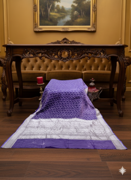 Deep Purple with Silver Butti and Intricate Weaving - SS 403