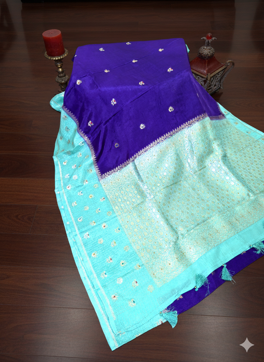 Royal Purple Banarasi Silk Saree - SS 443