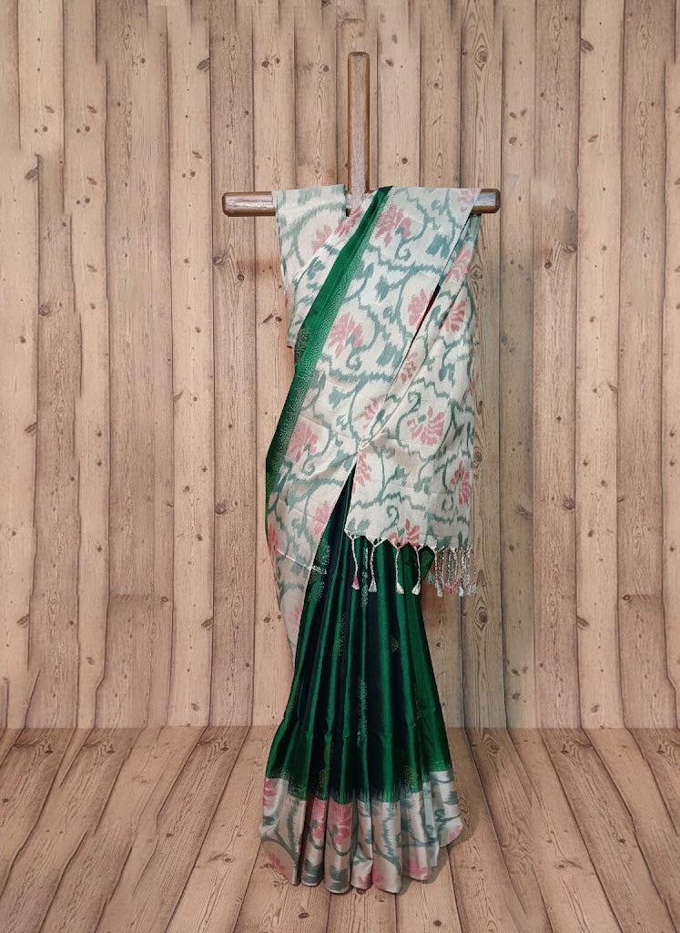 Green silk fabric Saree - SS 258